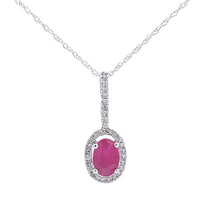 Load image into Gallery viewer, .45ct Ruby Diamond Fashion Pendants 10KT White Gold
