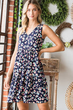 Load image into Gallery viewer, Full Size Leopard V-Neck Ruffled Tank Dress – Leopard Tank Dress, V-Neck Ruffled Dress, Animal Print Dress, Leopard Print Dress, Ruffled Tank Dress, Bold V-Neck Dress, Casual &amp; Formal Dress
