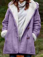 Load image into Gallery viewer, Full Size Pocketed Long Sleeve Hooded Toggle Jacket – Stylish &amp; Functional Outerwear for Women
