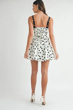 Load image into Gallery viewer, Polka Dot Mini Dress with Ricrac Trim Strap – Fun Polka Dot Pattern, Fluttering, Unique Ricrac Trim Strap, Playful and Stylish Mini Dress, Versatile Summer Dress
