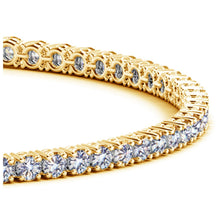 Load image into Gallery viewer, Lab Grown Round Diamond Tennis Bracelet in 14k Yellow Gold (4 cctw F/G  VS2/SI1)
