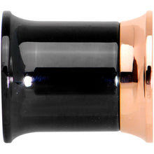 Load image into Gallery viewer, Black Rose Gold PVD Two Tone Screw Fit Tunnel Plug Set 3mm to 16mm
