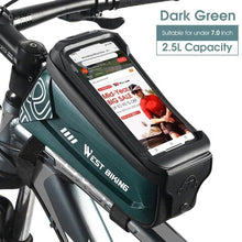 将图片加载到图库查看器，Bicycle Bag Phone Bag Waterproof Front Frame Cycling Bag Sensitive Touch Screen Road Bike Bag Bicycle Phone Bag Bike Phone Holder EVA Waterproof Handlebar Bag With Sensitive Bike Phone Front Frame Bag Bicycle Bag Phone Mount Top Tube Bag Bike 6.0-7.4 Inch
