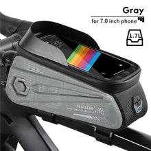 将图片加载到图库查看器，Bicycle Bag Phone Bag Waterproof Front Frame Cycling Bag Sensitive Touch Screen Road Bike Bag Bicycle Phone Bag Bike Phone Holder EVA Waterproof Handlebar Bag With Sensitive Bike Phone Front Frame Bag Bicycle Bag Phone Mount Top Tube Bag Bike 6.0-7.4 Inch
