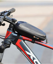 将图片加载到图库查看器，Bicycle Bag Phone Bag Waterproof Front Frame Cycling Bag Sensitive Touch Screen Road Bike Bag Bicycle Phone Bag Bike Phone Holder EVA Waterproof Handlebar Bag With Sensitive Bike Phone Front Frame Bag Bicycle Bag Phone Mount Top Tube Bag Bike 6.0-7.4 Inch
