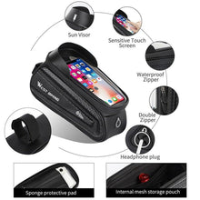将图片加载到图库查看器，Bicycle Bag Phone Bag Waterproof Front Frame Cycling Bag Sensitive Touch Screen Road Bike Bag Bicycle Phone Bag Bike Phone Holder EVA Waterproof Handlebar Bag With Sensitive Bike Phone Front Frame Bag Bicycle Bag Phone Mount Top Tube Bag Bike 6.0-7.4 Inch
