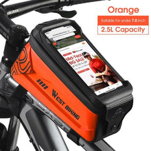 将图片加载到图库查看器，Bicycle Bag Phone Bag Waterproof Front Frame Cycling Bag Sensitive Touch Screen Road Bike Bag Bicycle Phone Bag Bike Phone Holder EVA Waterproof Handlebar Bag With Sensitive Bike Phone Front Frame Bag Bicycle Bag Phone Mount Top Tube Bag Bike 6.0-7.4 Inch
