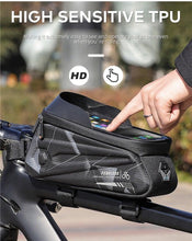 将图片加载到图库查看器，Bicycle Bag Phone Bag Waterproof Front Frame Cycling Bag Sensitive Touch Screen Road Bike Bag Bicycle Phone Bag Bike Phone Holder EVA Waterproof Handlebar Bag With Sensitive Bike Phone Front Frame Bag Bicycle Bag Phone Mount Top Tube Bag Bike 6.0-7.4 Inch
