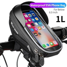 将图片加载到图库查看器，Bicycle Bag Phone Bag Waterproof Front Frame Cycling Bag Sensitive Touch Screen Road Bike Bag Bicycle Phone Bag Bike Phone Holder EVA Waterproof Handlebar Bag With Sensitive Bike Phone Front Frame Bag Bicycle Bag Phone Mount Top Tube Bag Bike 6.0-7.4 Inch
