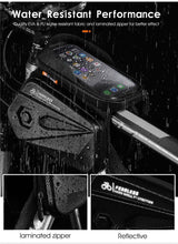 将图片加载到图库查看器，Bicycle Bag Phone Bag Waterproof Front Frame Cycling Bag Sensitive Touch Screen Road Bike Bag Bicycle Phone Bag Bike Phone Holder EVA Waterproof Handlebar Bag With Sensitive Bike Phone Front Frame Bag Bicycle Bag Phone Mount Top Tube Bag Bike 6.0-7.4 Inch
