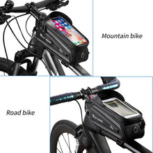 将图片加载到图库查看器，Bicycle Bag Phone Bag Waterproof Front Frame Cycling Bag Sensitive Touch Screen Road Bike Bag Bicycle Phone Bag Bike Phone Holder EVA Waterproof Handlebar Bag With Sensitive Bike Phone Front Frame Bag Bicycle Bag Phone Mount Top Tube Bag Bike 6.0-7.4 Inch
