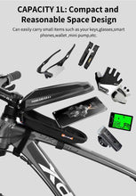 将图片加载到图库查看器，Bicycle Bag Phone Bag Waterproof Front Frame Cycling Bag Sensitive Touch Screen Road Bike Bag Bicycle Phone Bag Bike Phone Holder EVA Waterproof Handlebar Bag With Sensitive Bike Phone Front Frame Bag Bicycle Bag Phone Mount Top Tube Bag Bike 6.0-7.4 Inch
