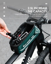 将图片加载到图库查看器，Bicycle Bag Phone Bag Waterproof Front Frame Cycling Bag Sensitive Touch Screen Road Bike Bag Bicycle Phone Bag Bike Phone Holder EVA Waterproof Handlebar Bag With Sensitive Bike Phone Front Frame Bag Bicycle Bag Phone Mount Top Tube Bag Bike 6.0-7.4 Inch
