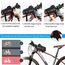 将图片加载到图库查看器，Bicycle Bag Phone Bag Waterproof Front Frame Cycling Bag Sensitive Touch Screen Road Bike Bag Bicycle Phone Bag Bike Phone Holder EVA Waterproof Handlebar Bag With Sensitive Bike Phone Front Frame Bag Bicycle Bag Phone Mount Top Tube Bag Bike 6.0-7.4 Inch
