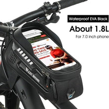 将图片加载到图库查看器，Bicycle Bag Phone Bag Waterproof Front Frame Cycling Bag Sensitive Touch Screen Road Bike Bag Bicycle Phone Bag Bike Phone Holder EVA Waterproof Handlebar Bag With Sensitive Bike Phone Front Frame Bag Bicycle Bag Phone Mount Top Tube Bag Bike 6.0-7.4 Inch
