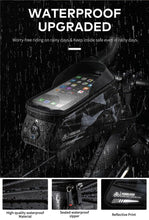 将图片加载到图库查看器，Bicycle Bag Phone Bag Waterproof Front Frame Cycling Bag Sensitive Touch Screen Road Bike Bag Bicycle Phone Bag Bike Phone Holder EVA Waterproof Handlebar Bag With Sensitive Bike Phone Front Frame Bag Bicycle Bag Phone Mount Top Tube Bag Bike 6.0-7.4 Inch
