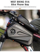 将图片加载到图库查看器，Bicycle Bag Phone Bag Waterproof Front Frame Cycling Bag Sensitive Touch Screen Road Bike Bag Bicycle Phone Bag Bike Phone Holder EVA Waterproof Handlebar Bag With Sensitive Bike Phone Front Frame Bag Bicycle Bag Phone Mount Top Tube Bag Bike 6.0-7.4 Inch
