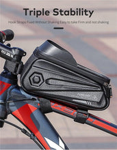 将图片加载到图库查看器，Bicycle Bag Phone Bag Waterproof Front Frame Cycling Bag Sensitive Touch Screen Road Bike Bag Bicycle Phone Bag Bike Phone Holder EVA Waterproof Handlebar Bag With Sensitive Bike Phone Front Frame Bag Bicycle Bag Phone Mount Top Tube Bag Bike 6.0-7.4 Inch
