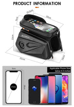 将图片加载到图库查看器，Bicycle Bag Phone Bag Waterproof Front Frame Cycling Bag Sensitive Touch Screen Road Bike Bag Bicycle Phone Bag Bike Phone Holder EVA Waterproof Handlebar Bag With Sensitive Bike Phone Front Frame Bag Bicycle Bag Phone Mount Top Tube Bag Bike 6.0-7.4 Inch
