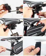 将图片加载到图库查看器，Bicycle Bag Rainproof Road Bike Bag 1.2L Large Capactity Cycling Seat Post Rear Bag For Bicycle Accessories Bike Bag Bicycle Under Seat Pouch Cycling Wedge Pack For Mountain Road Cycling Accessories Storage
