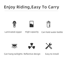 将图片加载到图库查看器，Bicycle Bag Water Repellent Durable Reflective Road Bike With 1.5L Water Bottle Pocket Bike Bag Accessories Bike Saddle Bag Bike Seat Bag With Water Bottle Holder Bicycle Bag Under Seat Waterproof For Road Bike
