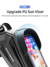 Load image into Gallery viewer, Bicycle Bag Waterproof Touch Screen Cycling Bag Top Front Tube Frame Road Bike Bag 6.5 Phone Case Bike Accessories Bike Phone Top Tube Bag Bicycle Front Frame Storage Bag Cell Phone Mount Holder Bag Case With Touch Screen Waterproof
