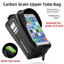 Load image into Gallery viewer, Bicycle Bag Waterproof Touch Screen Cycling Bag Top Front Tube Frame Road Bike Bag 6.5 Phone Case Bike Accessories Bike Phone Top Tube Bag Bicycle Front Frame Storage Bag Cell Phone Mount Holder Bag Case With Touch Screen Waterproof
