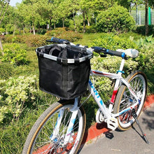 将图片加载到图库查看器，Bicycle Basket Handlebar Cycling Carryings Holder Bike Riding Pouch Cycle Biking Front Baggage Bag Load Bike Basket Detachable Bicycle Basket Folding Small Pet Cat Dog Carrier Front Handlebar Basket For Most Mountain Bikes And Bicycles Easy Install
