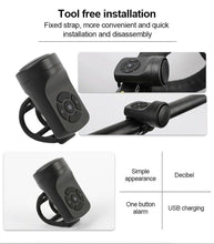 将图片加载到图库查看器，Bicycle Charging Horn Super Loud Bells Mountain Bike Electric Bells USB Charge Bells Bicycle Riding Equipment Accessories Electric Bike Horn USB Rechargeable Bicycle Bell Invisible Cycling Alarm Loud Horn Alert Ring For Mountain
