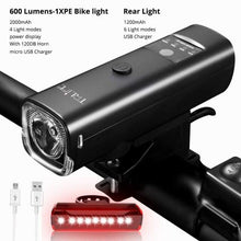 Load image into Gallery viewer, Bicycle Light Rainproof USB Charging LED Cycling Lights Front Lamp Headlight Flashlight Bike Light Bright LED Bicycle Headlight Rechargeable Power Bank Function Headlamp Waterproof For Road Mountain Safety Cycling
