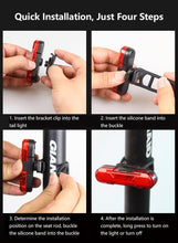 Load image into Gallery viewer, Bicycle Lights Waterproof Riding Rear Light Usb Rechargeable Mountain Bike Headlight Cycling Light Tail-Lamp Bright Bicycle Rear Cycling Safety Flashlight
