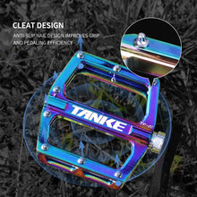将图片加载到图库查看器，Bicycle pedals Ultralight Aluminum Alloy Colorful Hollow Anti-Skid Bearing Mountain Bike Foot pedal Pedals Aluminum Road Bike Pedals Sealed Bearing Bicycle Lightweight Platform Flat Pedals For Road Bikes
