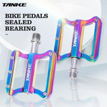 将图片加载到图库查看器，Bicycle pedals Ultralight Aluminum Alloy Colorful Hollow Anti-Skid Bearing Mountain Bike Foot pedal Pedals Aluminum Road Bike Pedals Sealed Bearing Bicycle Lightweight Platform Flat Pedals For Road Bikes
