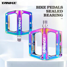 将图片加载到图库查看器，Bicycle pedals Ultralight Aluminum Alloy Colorful Hollow Anti-Skid Bearing Mountain Bike Foot pedal Pedals Aluminum Road Bike Pedals Sealed Bearing Bicycle Lightweight Platform Flat Pedals For Road Bikes
