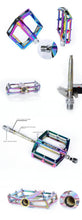 将图片加载到图库查看器，Bicycle pedals Ultralight Aluminum Alloy Colorful Hollow Anti-Skid Bearing Mountain Bike Foot pedal Pedals Aluminum Road Bike Pedals Sealed Bearing Bicycle Lightweight Platform Flat Pedals For Road Bikes
