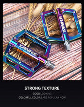 将图片加载到图库查看器，Bicycle pedals Ultralight Aluminum Alloy Colorful Hollow Anti-Skid Bearing Mountain Bike Foot pedal Pedals Aluminum Road Bike Pedals Sealed Bearing Bicycle Lightweight Platform Flat Pedals For Road Bikes
