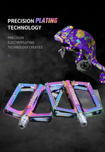将图片加载到图库查看器，Bicycle pedals Ultralight Aluminum Alloy Colorful Hollow Anti-Skid Bearing Mountain Bike Foot pedal Pedals Aluminum Road Bike Pedals Sealed Bearing Bicycle Lightweight Platform Flat Pedals For Road Bikes
