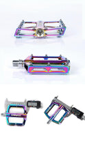 将图片加载到图库查看器，Bicycle pedals Ultralight Aluminum Alloy Colorful Hollow Anti-Skid Bearing Mountain Bike Foot pedal Pedals Aluminum Road Bike Pedals Sealed Bearing Bicycle Lightweight Platform Flat Pedals For Road Bikes
