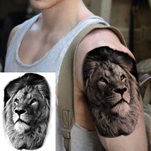 Load image into Gallery viewer, Big Black Tiger Tattoos Waterproof Leopard Tatoos Large Monster Body Arm Legs Tattoo Cool Tiger Face Temporary Tattoos For Women Men
