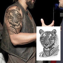 Load image into Gallery viewer, Big Black Tiger Tattoos Waterproof Leopard Tatoos Large Monster Body Arm Legs Tattoo Cool Tiger Face Temporary Tattoos For Women Men
