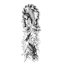 Load image into Gallery viewer, Big Realistic Tiger Tattoo Waterproof Temporary Dragon Flower Sticker Full Arm Large Size Sleeve Big Luxury Design For Mens
