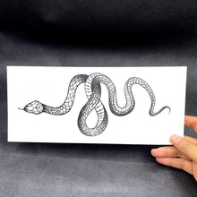 将图片加载到图库查看器，Big Size Black Snake Temporary Tattoo Stickers Body Waist Waterproof Realistic Dark Tattoo For Womens
