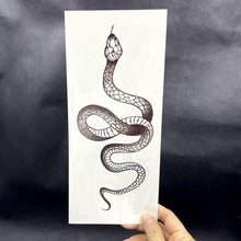 将图片加载到图库查看器，Big Size Black Snake Temporary Tattoo Stickers Body Waist Waterproof Realistic Dark Tattoo For Womens
