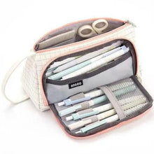 Load image into Gallery viewer, Big Storage Large Capacity Pencil Case Kids Pencil Bag For Students Vintage Grid Print Fabric Stationary Bag School Supply
