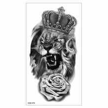 将图片加载到图库查看器，Big Tiger Lion Waterproof Temporary Sticker Tattoo Arm Legs Fake Tattoo Stickers For Adults Realistic Luxury Design For Mens Womens
