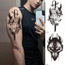 将图片加载到图库查看器，Big Tiger Lion Waterproof Temporary Sticker Tattoo Arm Legs Fake Tattoo Stickers For Adults Realistic Luxury Design For Mens Womens

