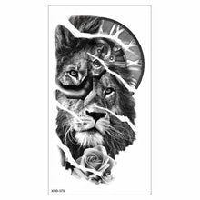 将图片加载到图库查看器，Big Tiger Lion Waterproof Temporary Sticker Tattoo Arm Legs Fake Tattoo Stickers For Adults Realistic Luxury Design For Mens Womens
