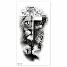 将图片加载到图库查看器，Big Tiger Lion Waterproof Temporary Sticker Tattoo Arm Legs Fake Tattoo Stickers For Adults Realistic Luxury Design For Mens Womens
