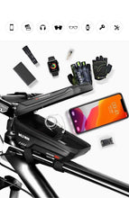 Load image into Gallery viewer, Bike Bag Frame Front Top Tube Waterproof Hard Shell Cycling Bag Touch Screen Phone Case Bicycle Accessories Bike Phone Mount Bag Cycling Waterproof Front Frame Top Tube Handlebar Bag With Touch Screen Holder Case
