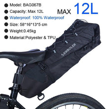 将图片加载到图库查看器，Bike Bag Waterproof Large Capacity Bicycle Bag Cycling Foldable Road Trunk Bike Packing Large Bike Bags Waterproof Bike Bag Under Seat Roll Up Cycling Rear Tail Pack Black 13L

